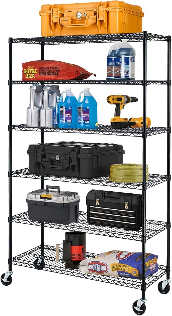 BestOffice NSF Wire Shelving Unit 6-Shelf Large Storage Shelves Heavy Duty by BestOffice