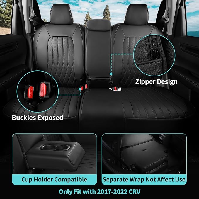 Seat Covers for Honda CRV 2017-2022 EX/EXL/LX/Sport/Touring/Special Edition - Image 4