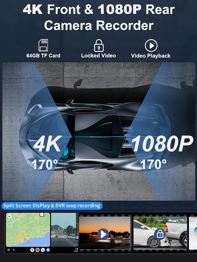 Apple Carplay Screen for Car, 10.26’’ Wireless CarPlay & Android Auto Screen - Image 3