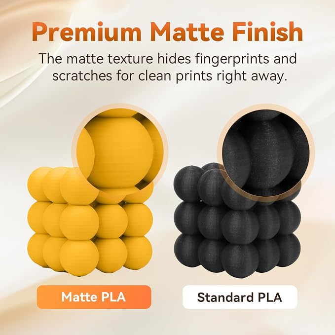 FLASHFORGE PLA Filament 1.75mm +/- 0.02mm, Matte Yellow 3D Printer Filament 1kg - Image 4