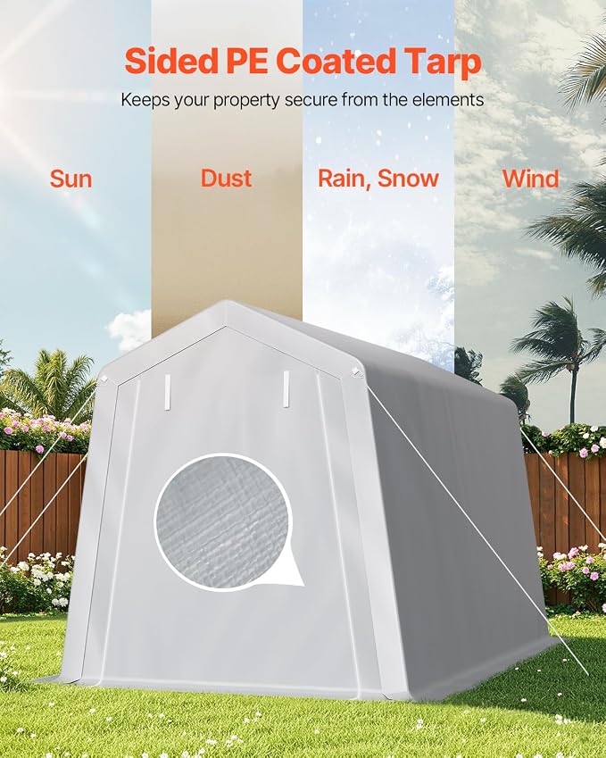VEVOR Outdoor Storage Shed, 7 x 12 ft Portable Storage Tent - Image 3