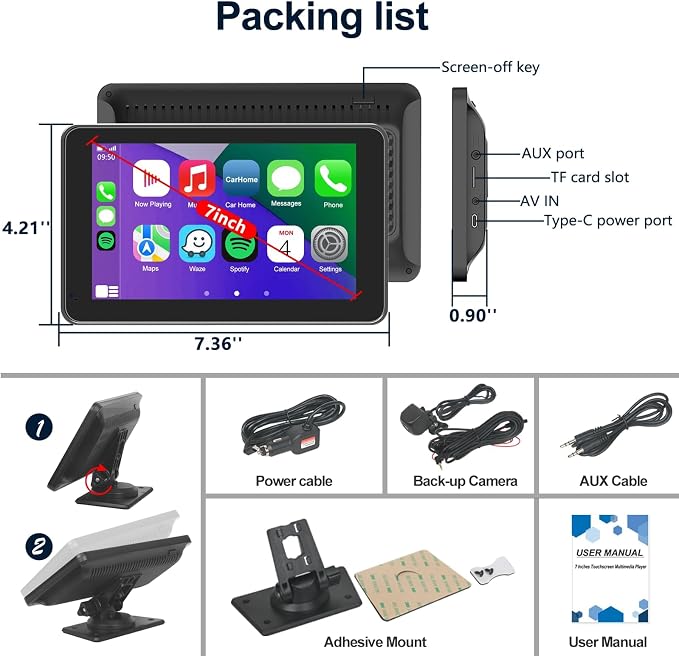 Portable Apple Carplay/Android Auto Screen - Image 7