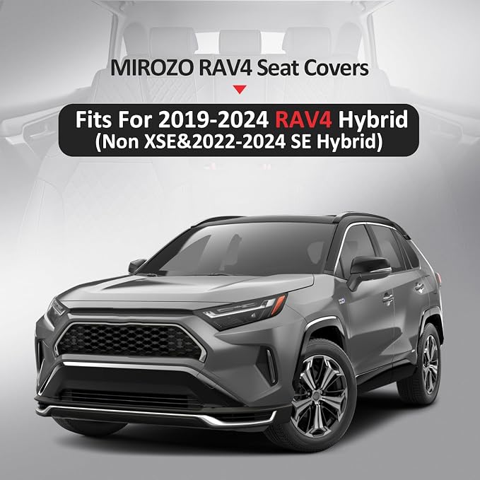 MIROZO Rav4 Seat Covers Full Set, Faux Leather Car Seat Covers Compatible - Image 7