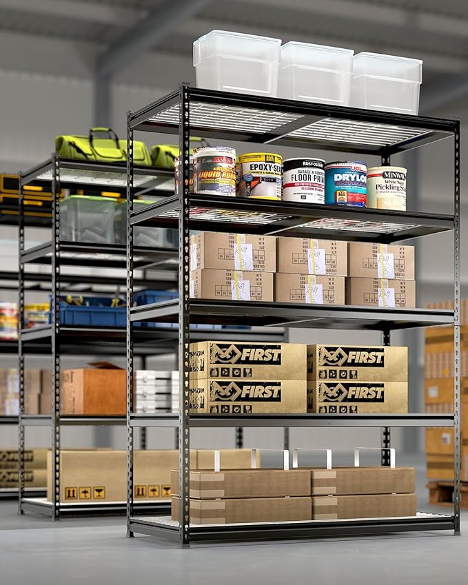 WORKPRO 5-Tier Heavy Duty Metal Shelving Unit, 72”H x 48”W x 24”D, Adjustable - Image 2