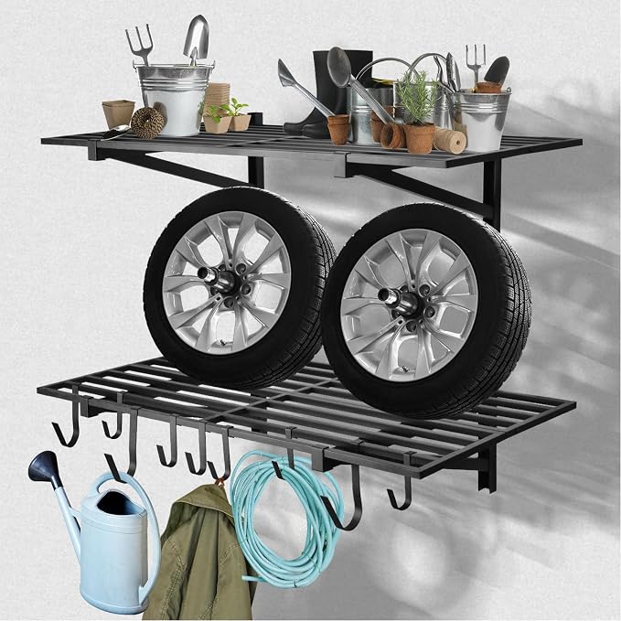 2 Pack Heavy Duty Garage Wall Shelving, Holds 200 lbs Each, Garage Shelving - Image 7