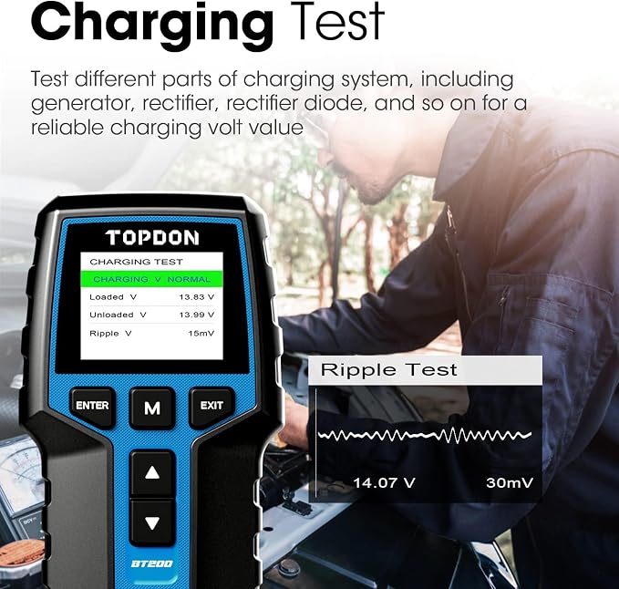 Car Battery Tester 24V 12V Load Tester, TOPDON BT200 100-2000CCA Automotive - Image 5