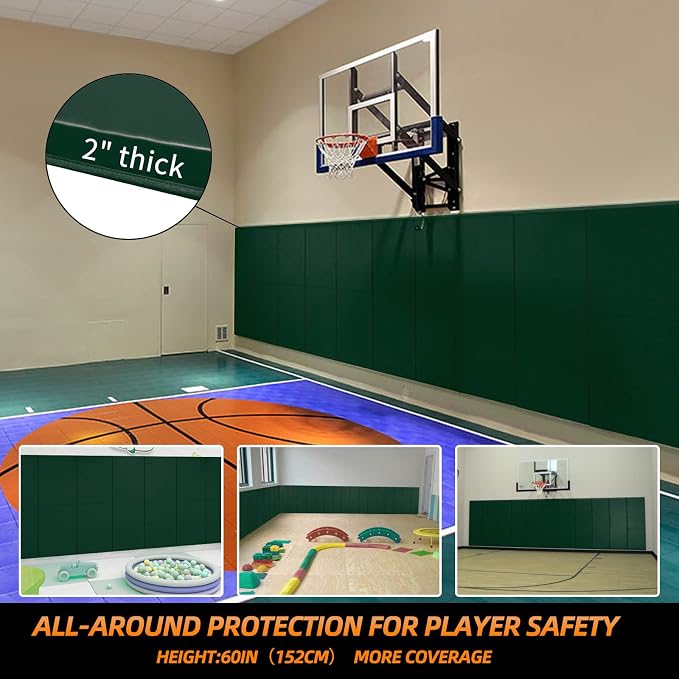 PROGOAL 2"/4" Thick Foam Protection Wall Pad，Gym Basketball-Court - Image 3