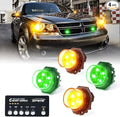 Xprite Amber Green LED Hideaway Strobe Lights Kit 20 Flashing Patterns by XPRITE