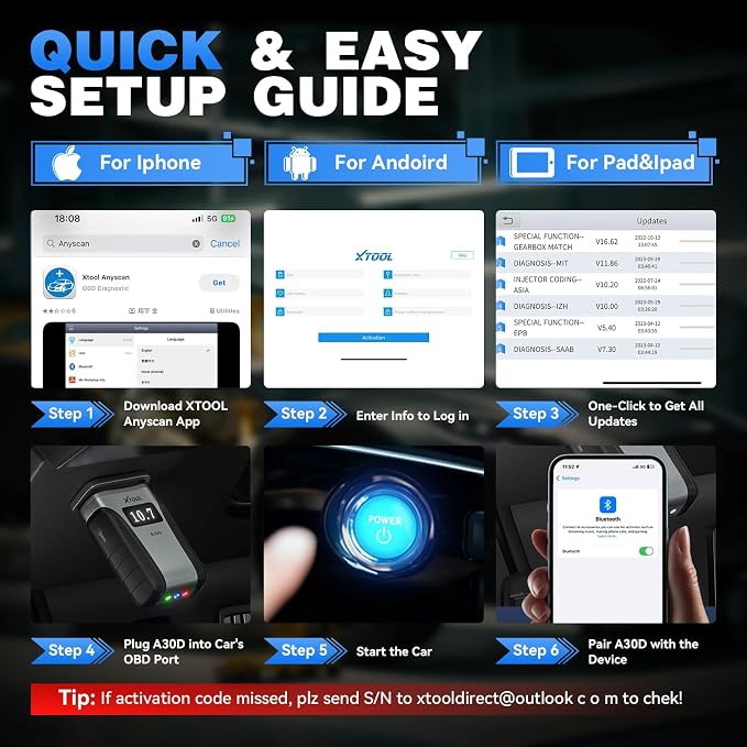 XTOOL Anyscan A30D OBD2 Scanner Diagnostic Tool Wireless, Bidirectional Scan - Image 9