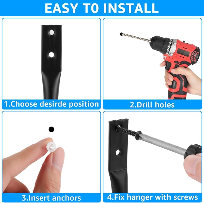 24 Pack Heavy Duty Garage Storage Utility Hooks 3.35" Kayak Wall Hangers Ladder - Image 6