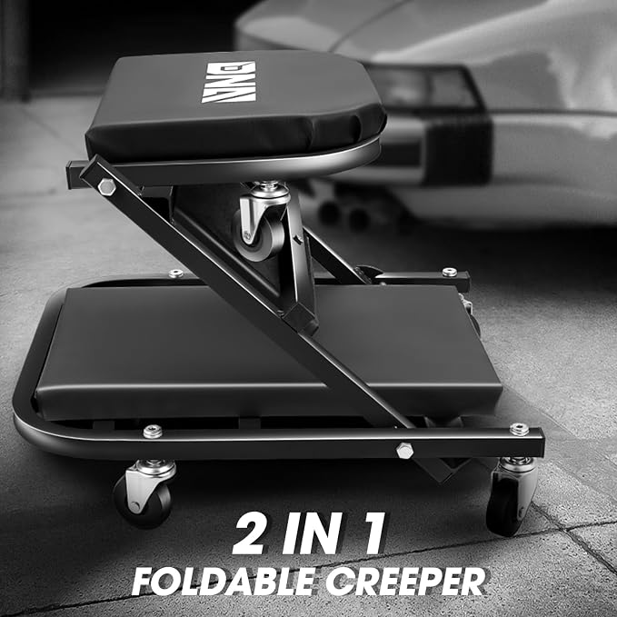 DNA MOTORING 40 Inches Folding 2 in 1 Rolling Z Creeper, Adjustable Roller - Image 5