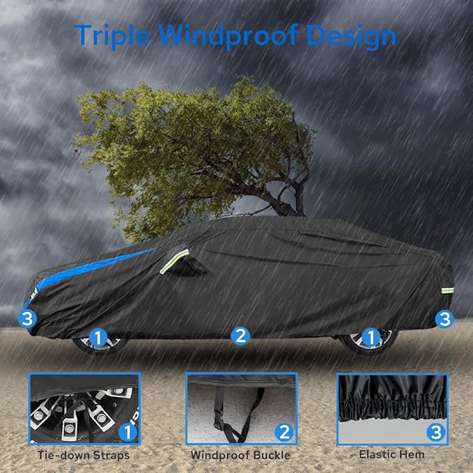 Avecrew Car Cover Custom Fit for Toyota Corolla, Waterproof All Weather Full - Image 5