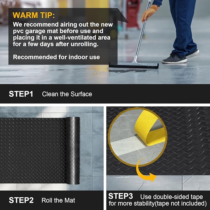4x6 FT Garage Floor Mat, 2 Rolls 2.8mm Thickened Flooring Roll 48 sqft Diamond - Image 6