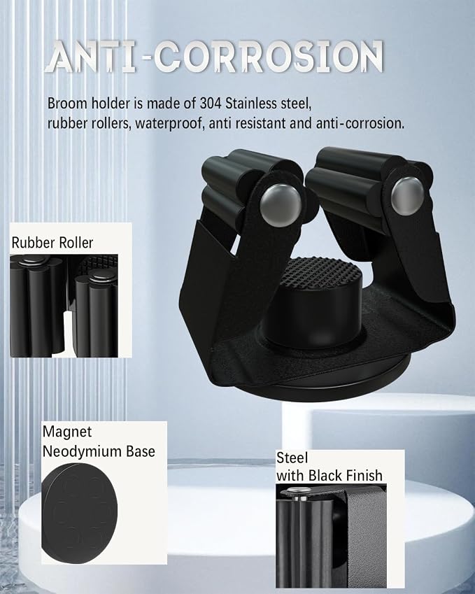 Magnetic Broom Holder Heavy Duty, Magnetic Broom and Mop Organizers - Image 6