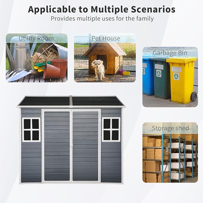 8x6 FT Outdoor Storage Resin Shed - Image 6