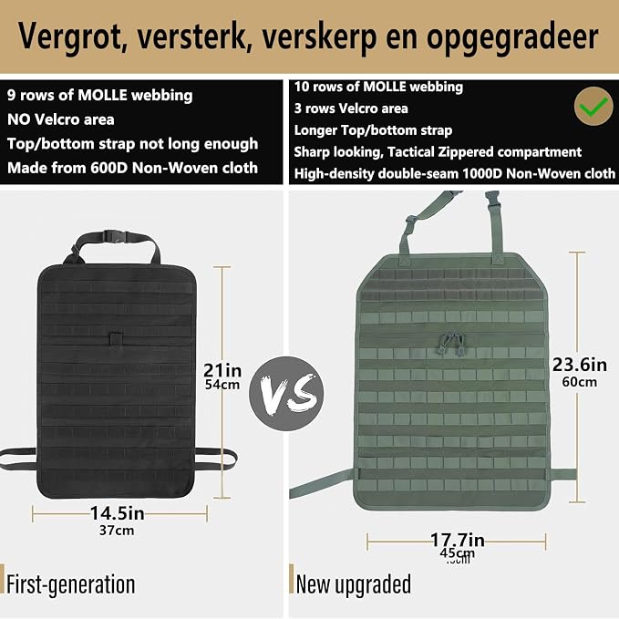 Universal Tactical Seat ​Back Organizer Vehicle Molle Panel Organizer Storage - Image 5