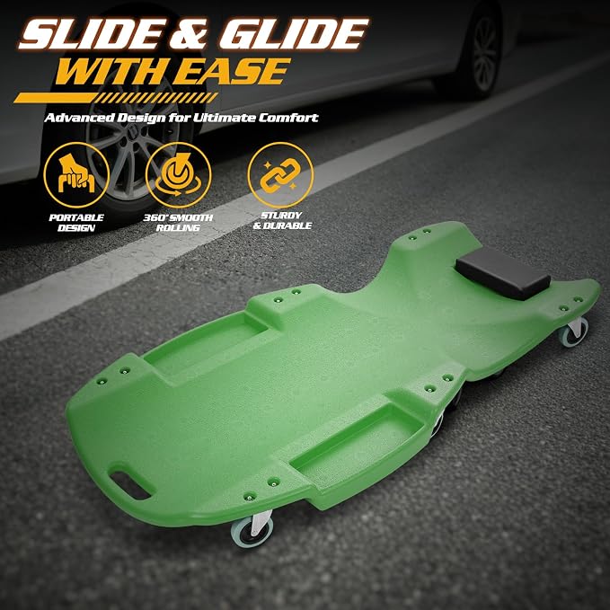 Magshion Mechanic Creeper with Padded Headrest & Tool Trays – 440 lbs Capacity - Image 9