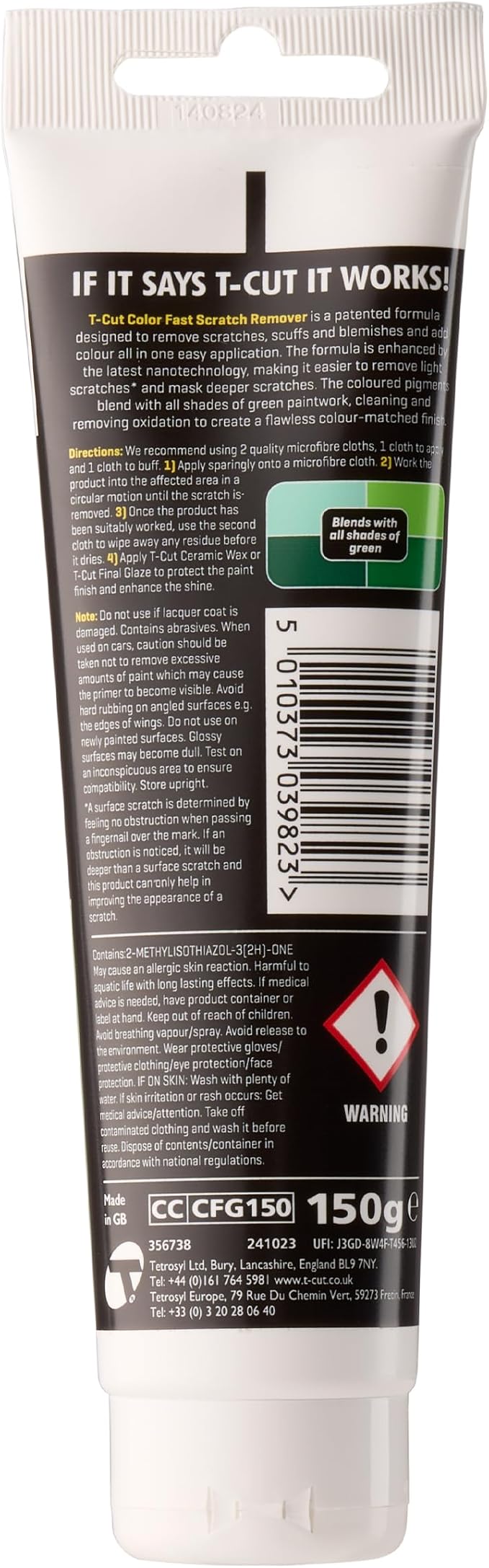 T-Cut Green Scratch Remover, Color Fast Paintwork Restorer Car Polish, 5.3 Oz - Image 2
