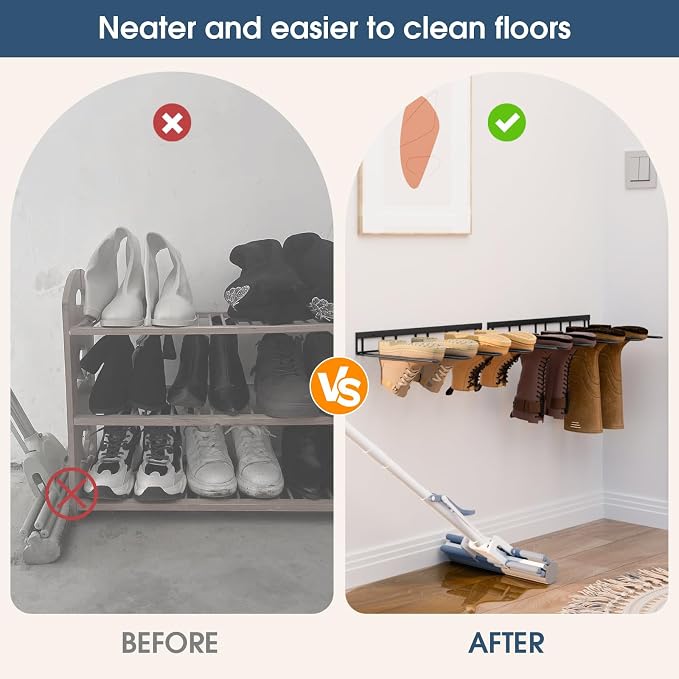 Boot Rack, Wader Hangers for wall, 8 Pair Boots Organizer Racks for Tall Boots - Image 3