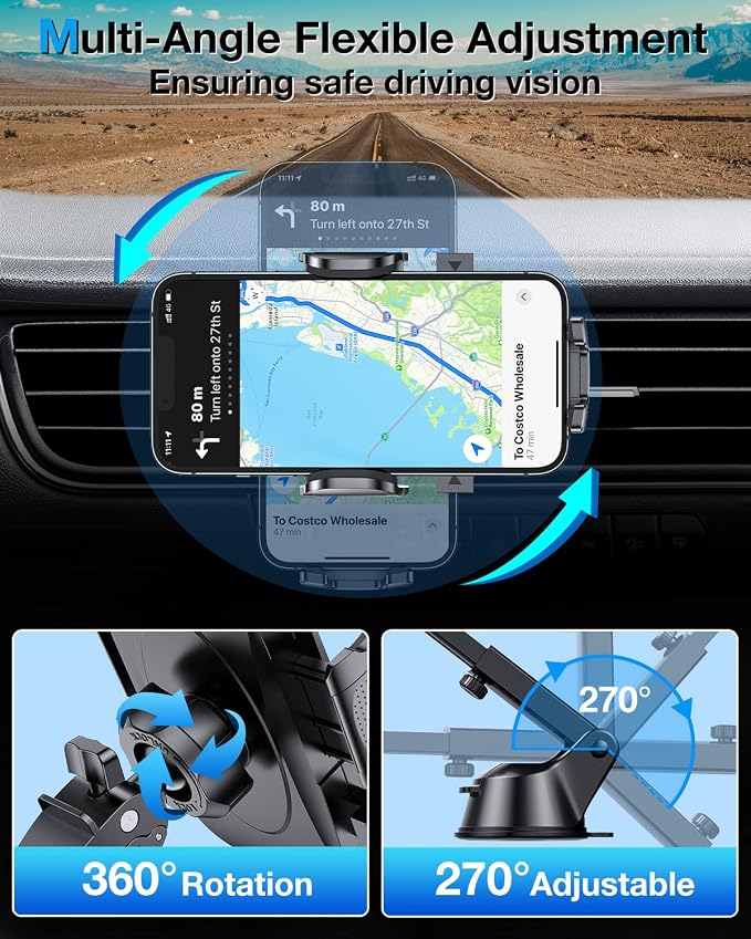 HTU 2025 Upgraded Car Phone Holder 【Safety Certs & No Smell】 Cell Phone Holder - Image 6