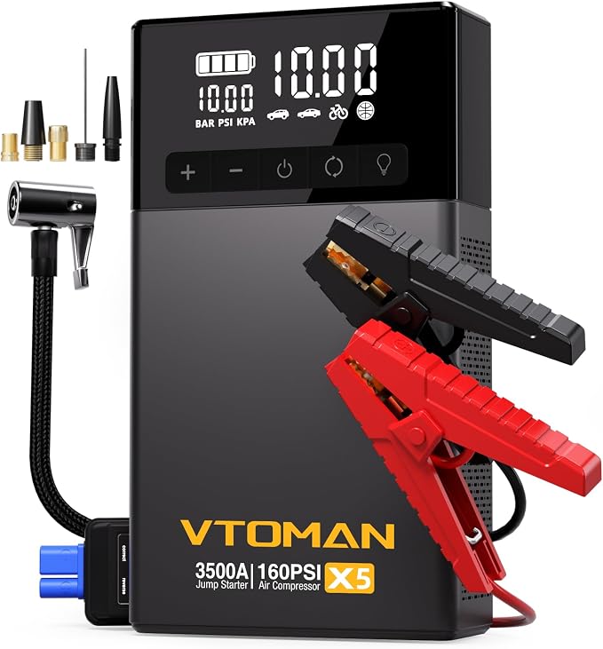 VTOMAN X5 Jump Starter with Air Compressor, 3500A Portable Car Battery Booster by VTOMAN
