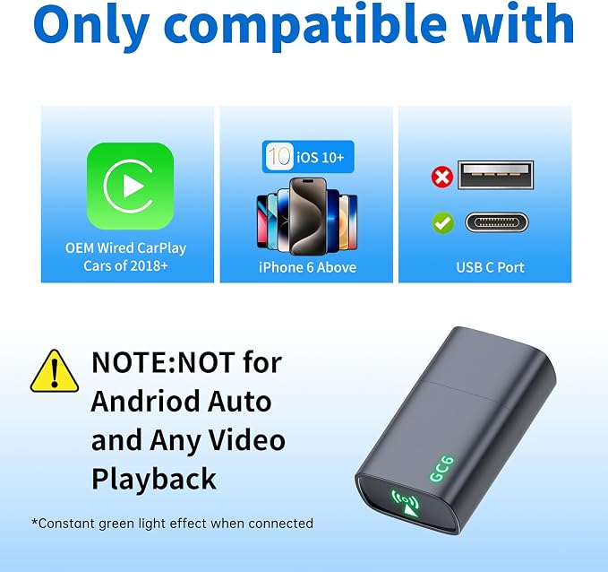 Wireless CarPlay Adapter for Apple iPhone 2025 Upgrade, Converts Factory Wired - Image 8