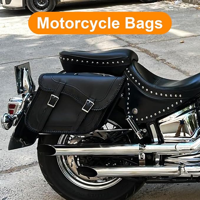 GARGOYLE BELLS Motorcycle Saddle Bags Synthetic Leather Motorcycle Luggage Bag - Image 3
