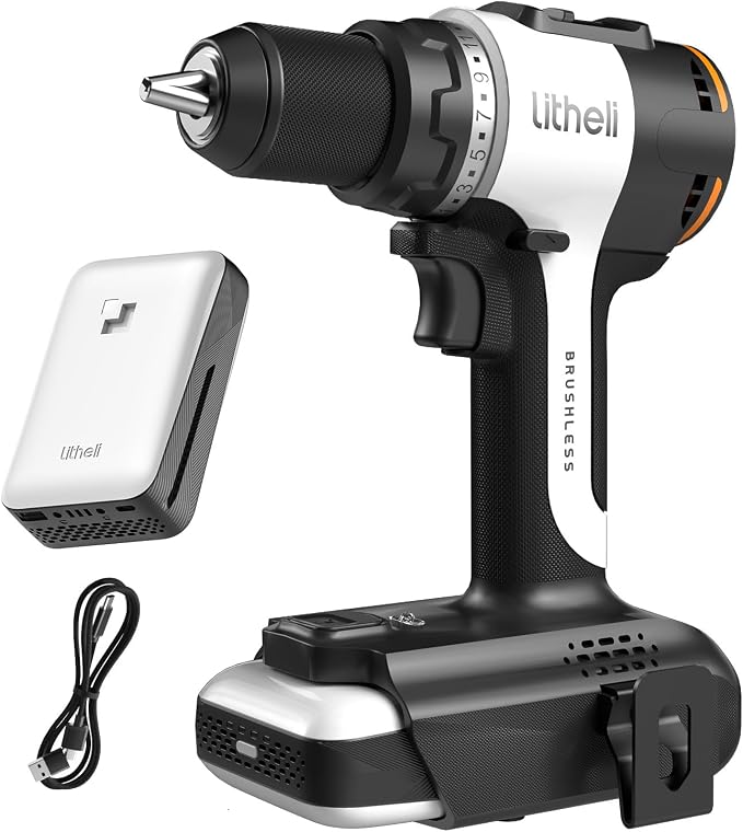 Litheli 20V Cordless Drill Driver, Brushless Power Drill by Litheli