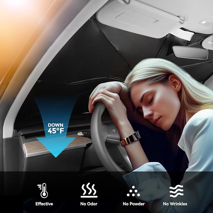 2017-2026 Upgraded for Tesla Model Y 3 S Sunshade, Portable Foldable Sunshade - Image 4