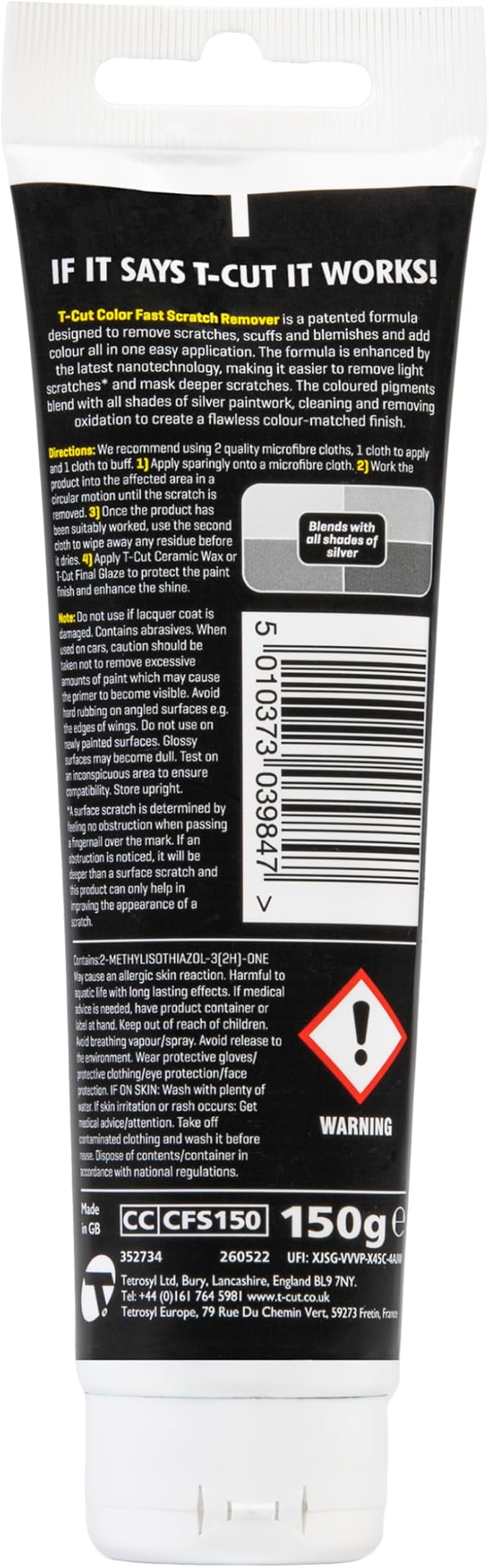 T-Cut Color Fast Silver Car Wax Polish Scratch Remover Color Enhancer, 5.3 Oz - Image 2