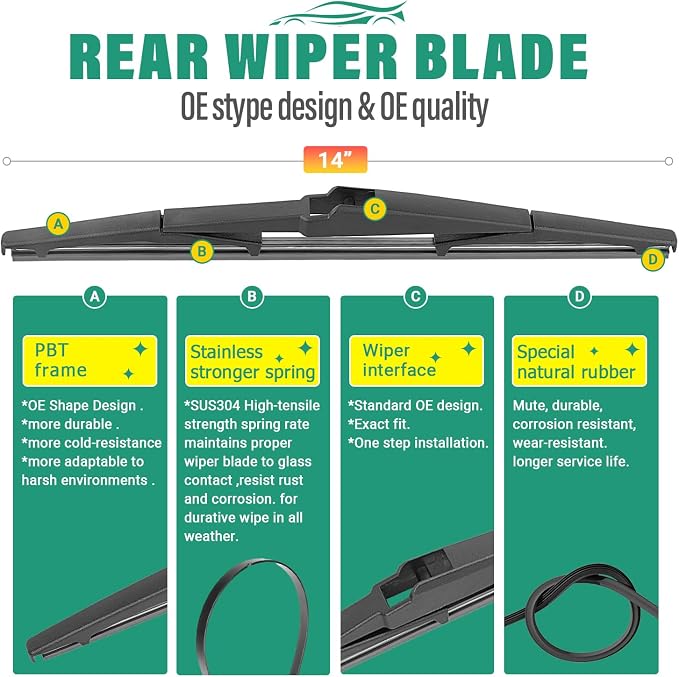 22" 21" 14" Windshield Wiper Blades Replacement - Image 4