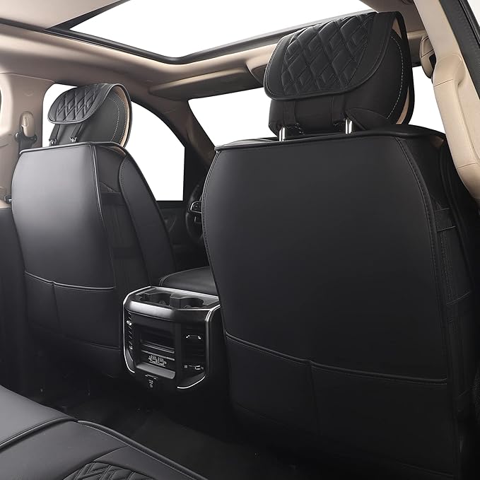 JOJOBAY Car Seat Covers for Dodge Ram 2 Pcs Front, Fit Ram 2009-2025 - Image 2