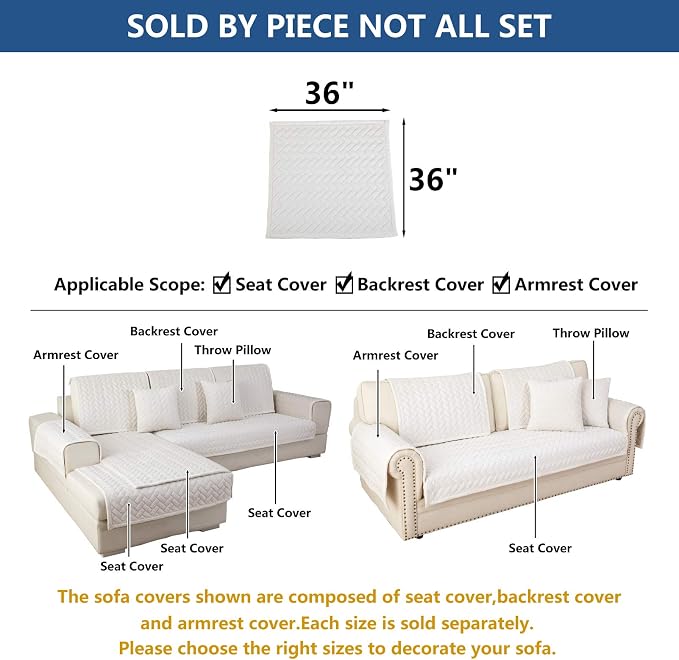 Eismodra Couch Cover, Sectional Couch Covers, Sofa Covers - Image 5