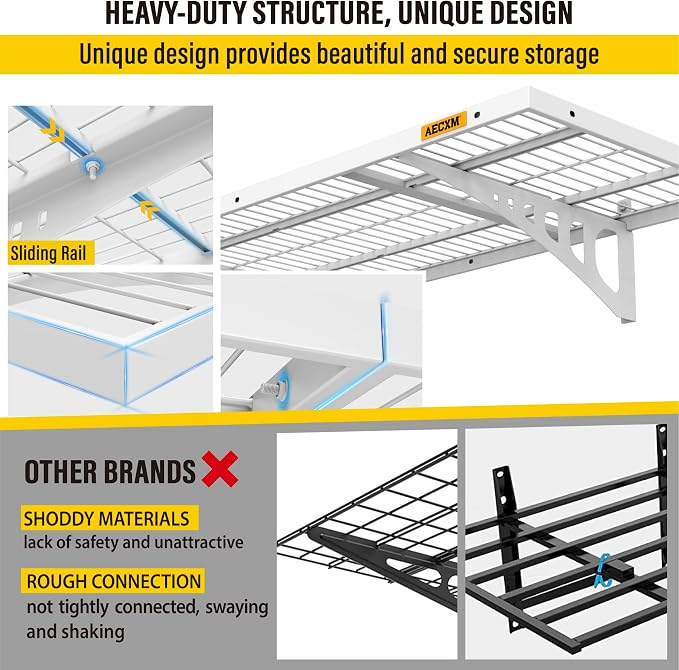 1.64x4ft 4Pack Wire Shelving Unit Heavy Duty Garage Storage Shelves Wall - Image 5