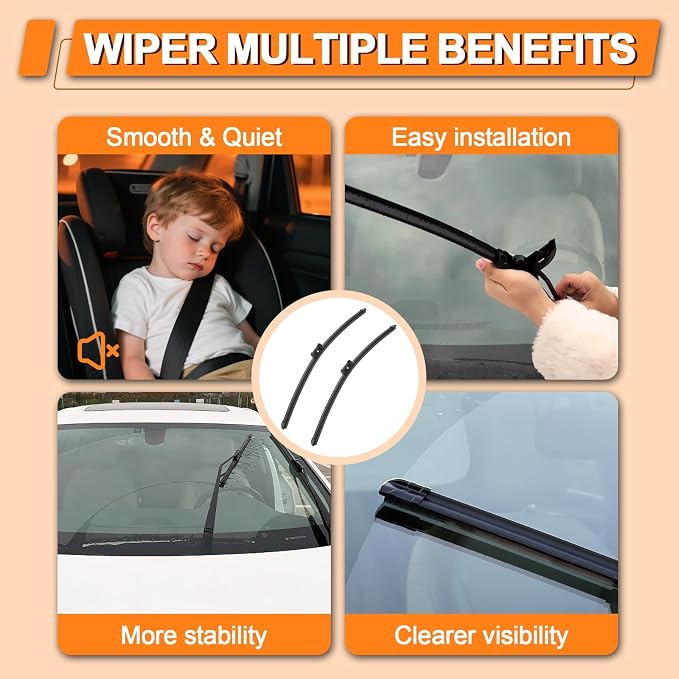 HULADAED® 24'' 20'' 15'' Windshield Wipers Replacement - Image 7