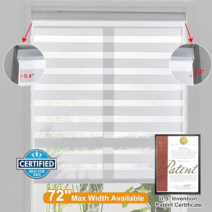 Persilux Zebra Blinds for Windows Cordless Roller Shades for Windows, Privacy - Image 4