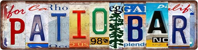PATIO BAR Vintage Metal Tin Sign, Street Sign, Home Decor, Room Decor, Wall by Unknown