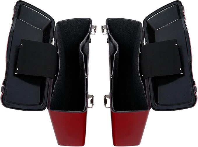 XFMT Motorcycle Saddlebags Red Hard Saddle Bags Trunk - Image 8