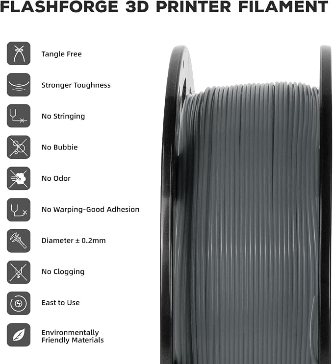 FLASHFORGE PLA Filament 1.75mm, 3D Printer Filament 1kg Spool, Dimensional - Image 2