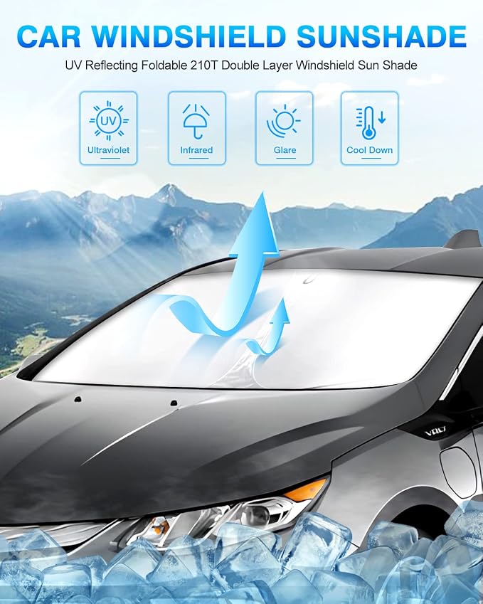 KUST Windshield Sun Shade for Chevy Volt 2016–2019 Window Shade Sun Visor Cover - Image 2