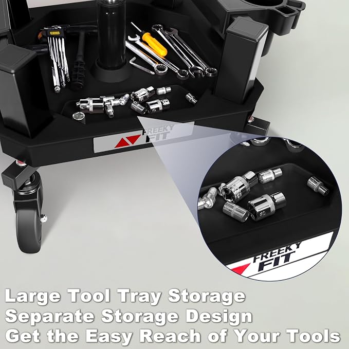 Rolling Stool with Wheels, Adjustable Shop Stool Mechanic Chair Seat Garage - Image 5