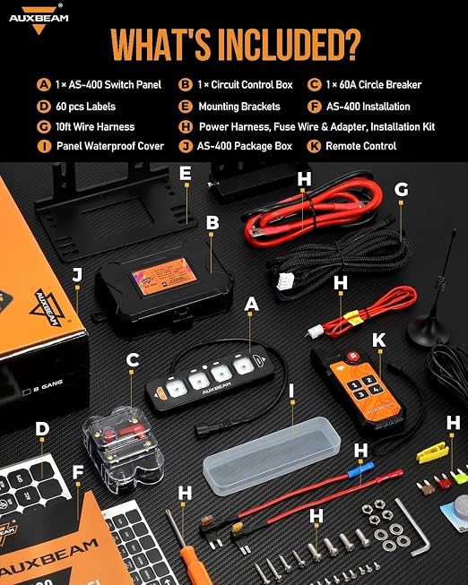 Auxbeam 4 Gang Slim Switch Panel Bluetooth RGB AS-400 - Image 9