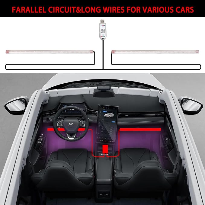 Upgrade Smart USB Dream Color Interior Car LED Strip Light - Image 5