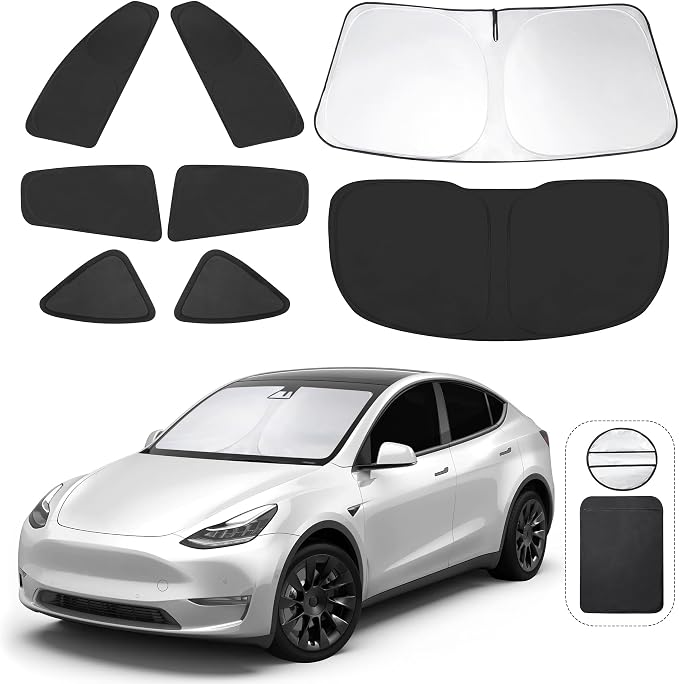 TINGLU Window Shades for Tesla Model Y 2020-2024 Accessories Car Side Full by TINGLU