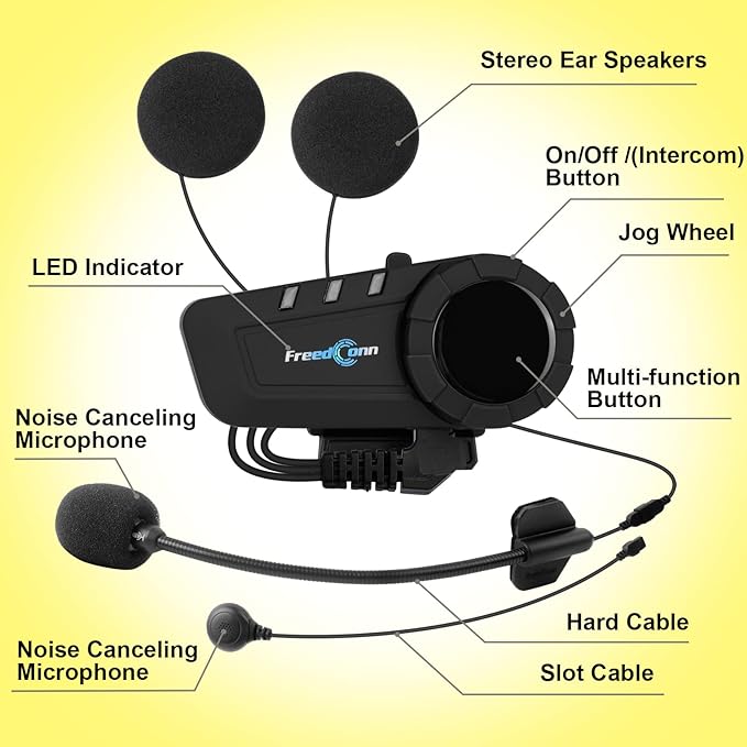 FreedConn KY PRO Motorcycle Helmet Bluetooth Headset, Motorcycle Communication - Image 6