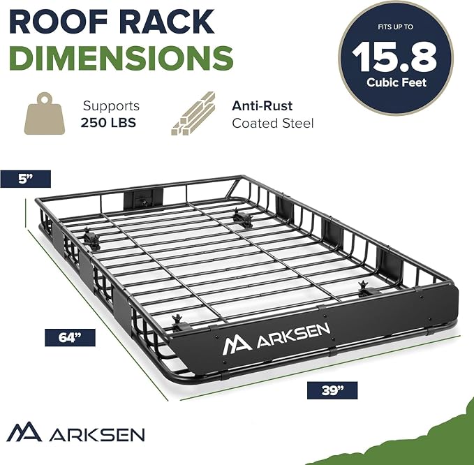 ARKSEN 64 x 39 x 5 Inch Universal Roof Rack - Image 6