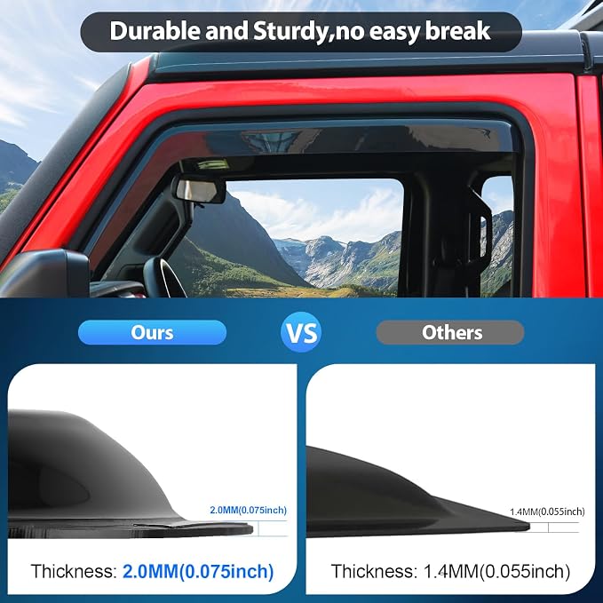 Nilight in Channel Rain Guards for Chevy Silverado/Sierra 2500HD/3500HD 2020 - Image 4