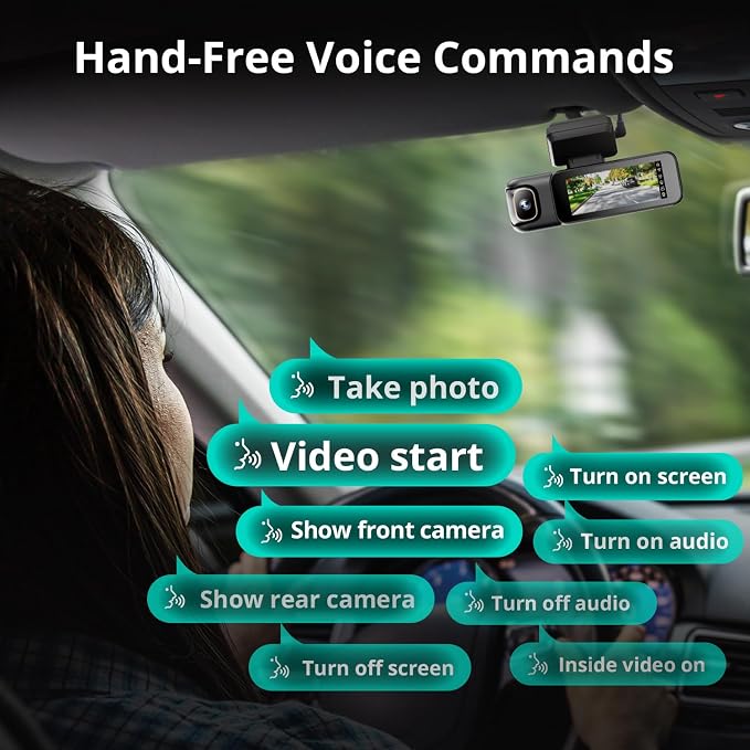 4K 3 Channel Dash Cam Front and Rear/Inside, 360°Dash Camera - Image 5