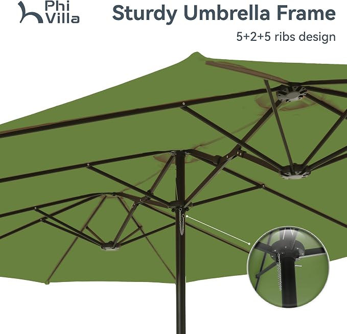 PHI VILLA 15ft Large Patio Umbrellas - Image 4