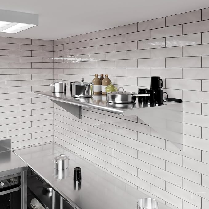AmGood 60" Long X 24" Deep Stainless Steel Wall Shelf | NSF Certified | - Image 2